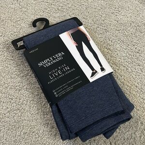 SIMPLY VERA WANG HIGH RISE LIVE IN FLEECE LINED LEGGING HEATHER GREY SIZE MEDIUM